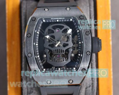 Swiss Replica Richard Mille RM052 Skull Tourbillon Watch Titanium Case